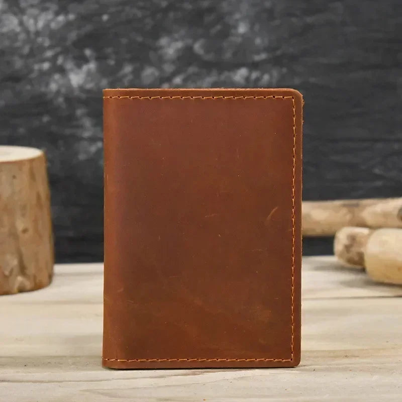 RFID Genuine Leather Card Holder Wallet – Slim Mini Bifold for Men & Women