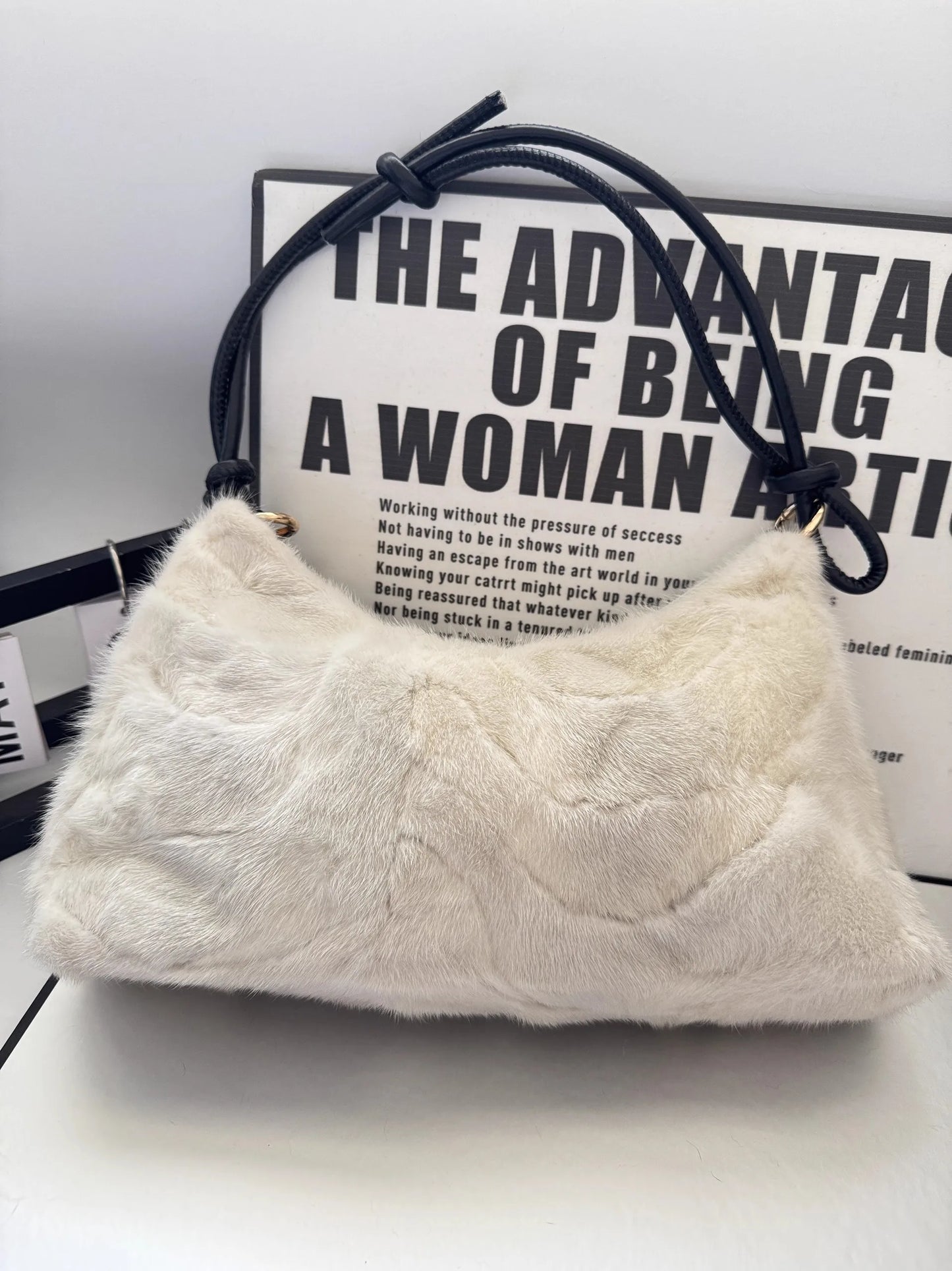 Real Fur Shoulder Bag Women Mink Hair Designer Luxury Handbag Trend Casual Elegant Female Bags