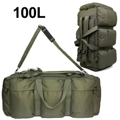 Tactical Duffel Backpack 100L – Military Camping & Travel Bag