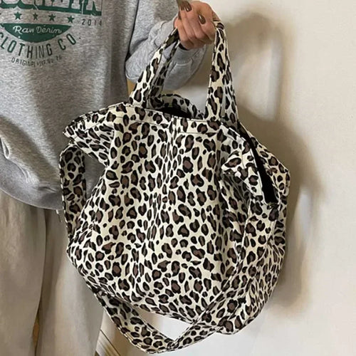 Leopard Print Crossbody Bag – Large Women's Shoulder Tote