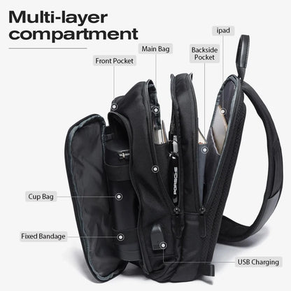 Bange Crossbody Sling Bag with USB Charging Port for Men