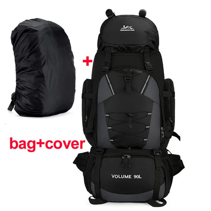 90L Hiking Backpack with Rain Cover – Waterproof Outdoor Rucksack