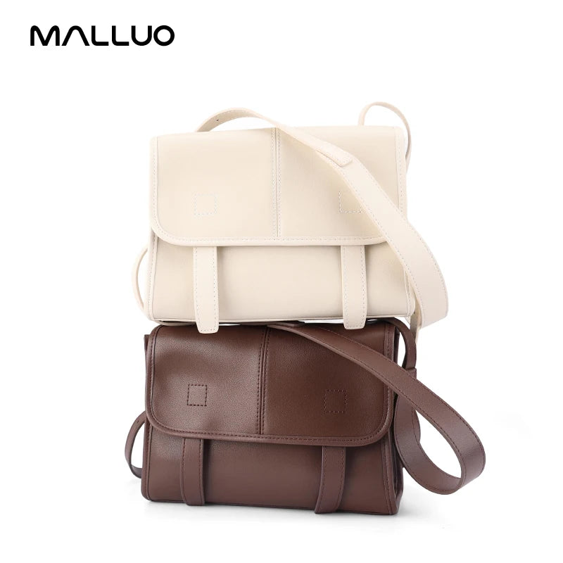 Women's Genuine Leather Crossbody Bag – Multi-Pocket Shoulder Messenger