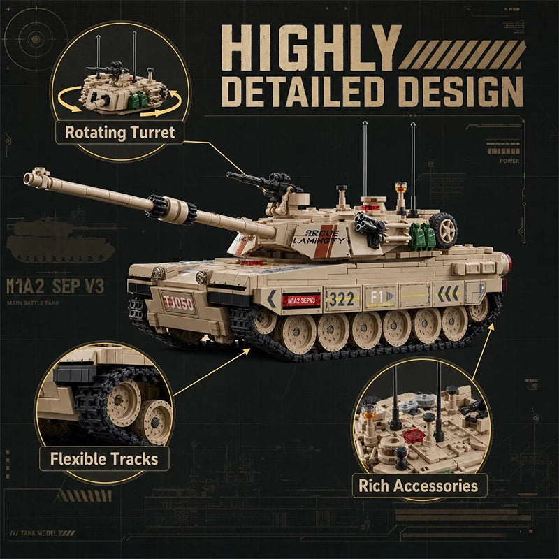 M1 Main Battle Tank MOC Building Blocks Set – 1002 Pieces