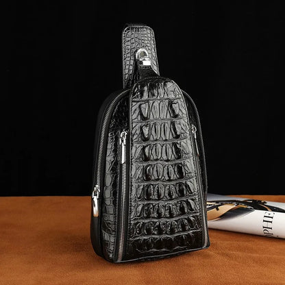 Genuine Crocodile Leather Men's Sling Chest Bag