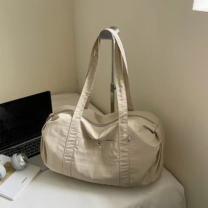Women's Large Capacity Nylon Travel Duffle Bag – Lightweight & Waterproof