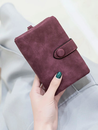 Frosted Tri-Fold Wallet for Women – Cute Multi-Card Slot Wristlet Purse