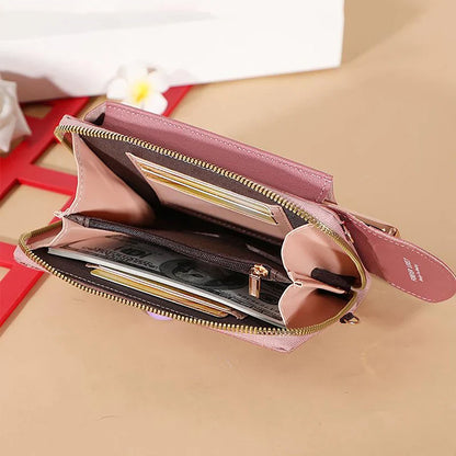 Women's PU Leather Phone Crossbody Bag & Wallet