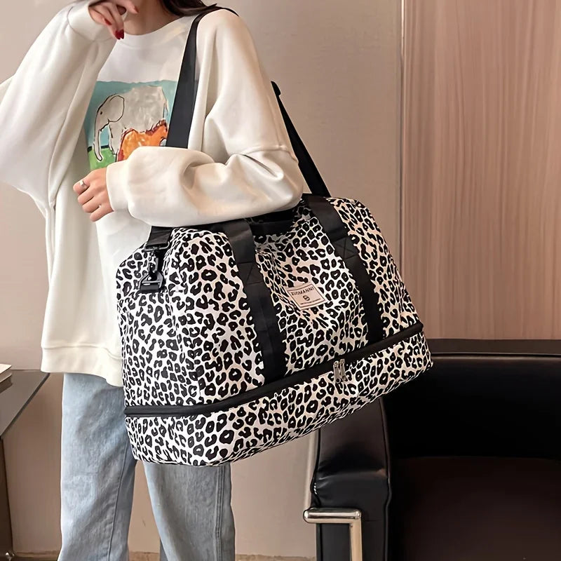 Animal Print Duffle Bag – Large Capacity Gym & Travel Bag for Women