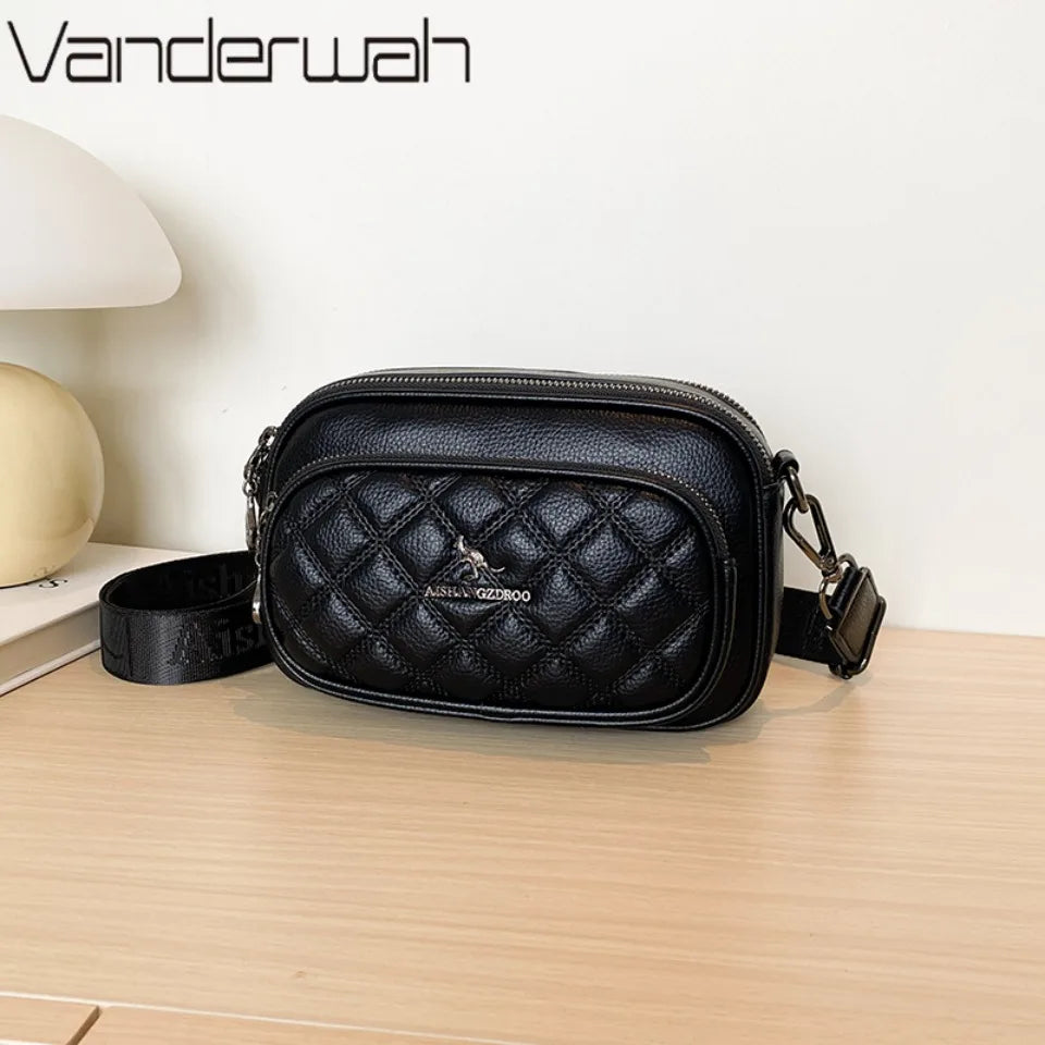 Luxury Quilted Crossbody Bag for Women – Soft PU Leather Shoulder Purse