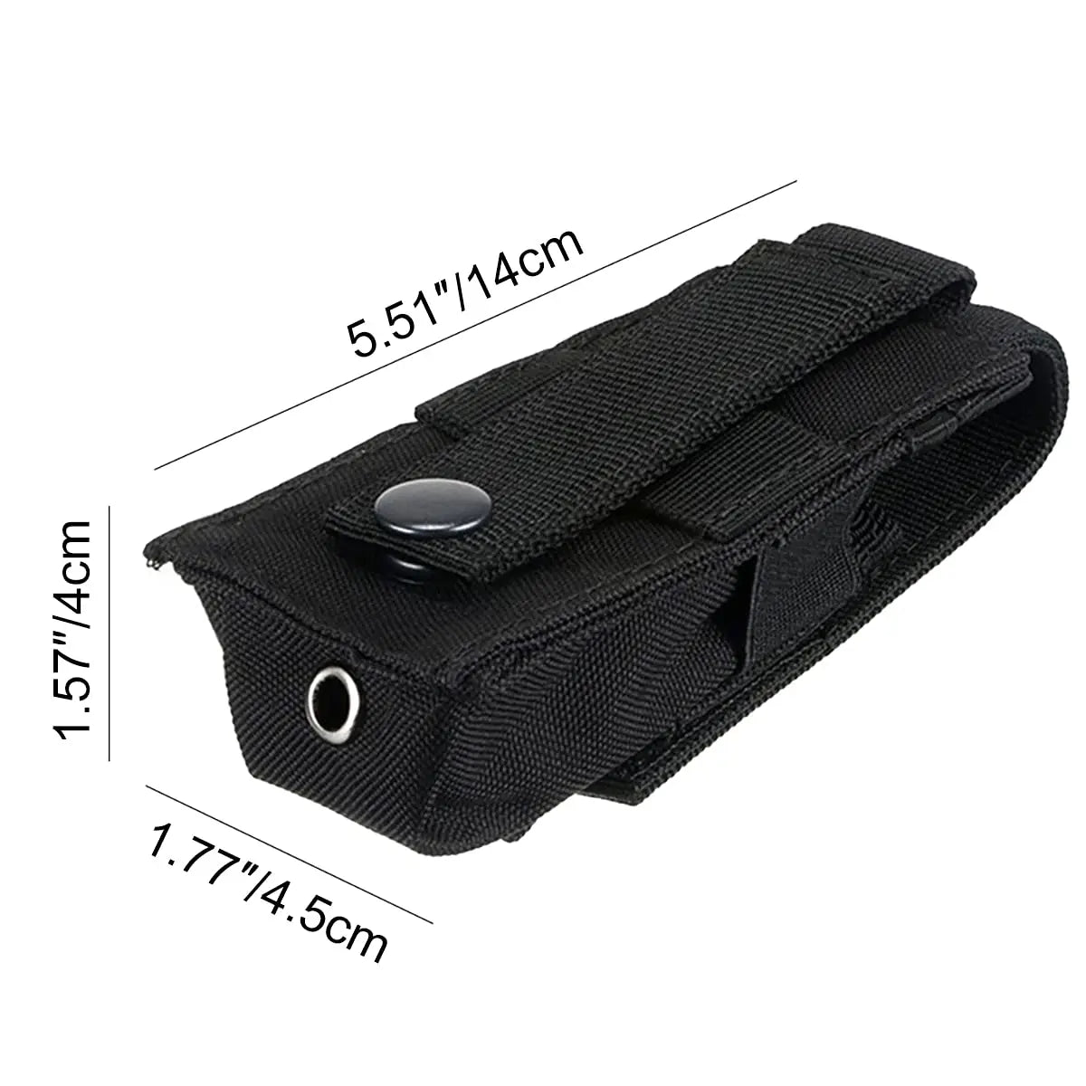 Tactical MOLLE Flashlight Pouch – Nylon EDC Tool & Knife Bag