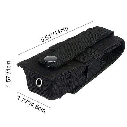 Tactical MOLLE Flashlight Pouch – Nylon EDC Tool & Knife Bag