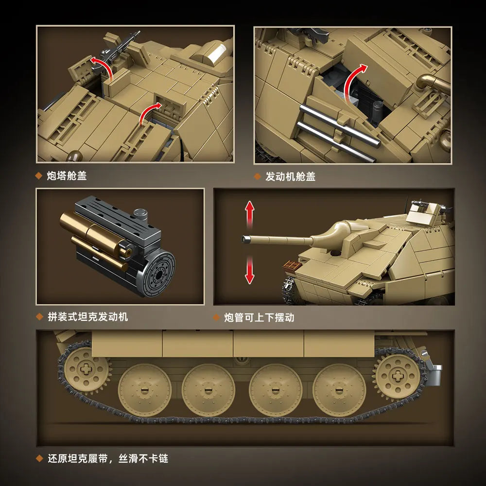 Jagdpanzer 38(t) Hetzer Tank Destroyer Building Blocks Set