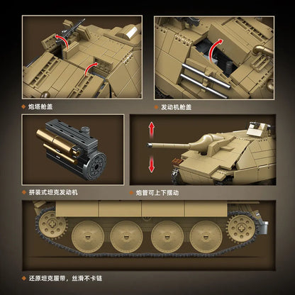 Jagdpanzer 38(t) Hetzer Tank Destroyer Building Blocks Set