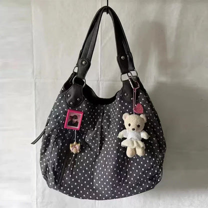 Polka Dot Large Capacity Shoulder Bag for Women – Retro Hobo