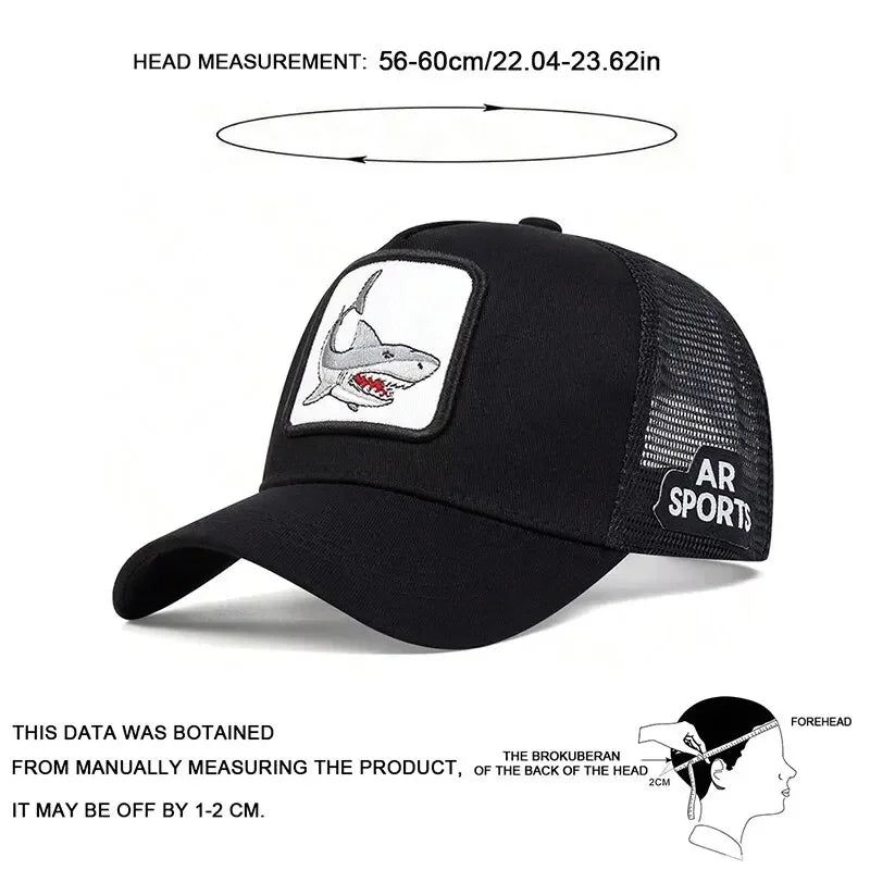 Animal Embroidery Trucker Cap – Mesh Baseball Hat for Men & Women