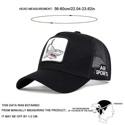 Animal Embroidery Trucker Cap – Mesh Baseball Hat for Men & Women