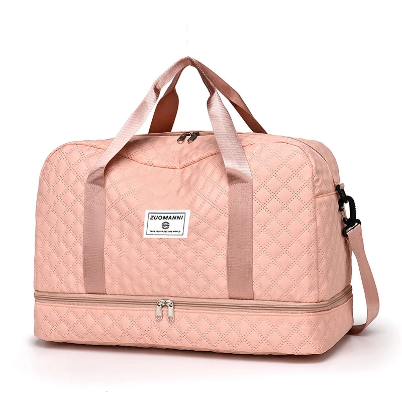 Large Capacity Travel Duffel Bag Quilted Sports Gym Bag