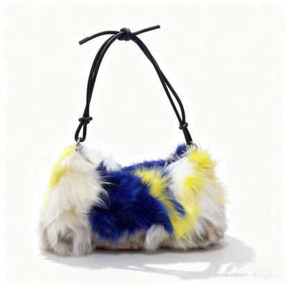 Luxury Europe America Women Real Fox Fur Bag Messenger Chain Shoulder Ladies Tote Handbag Crossbody