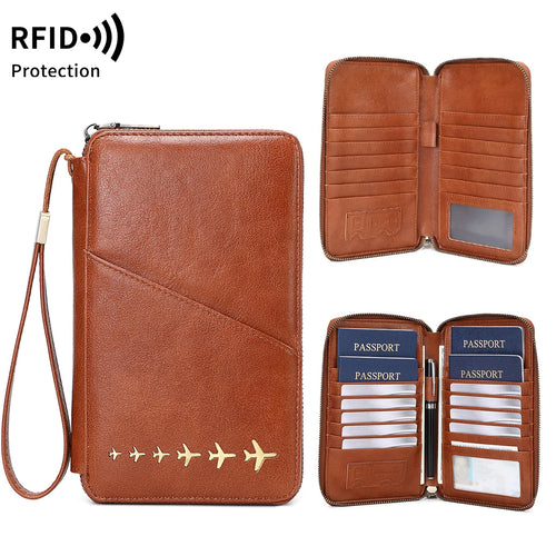 RFID Blocking Family Passport Holder Travel Wallet