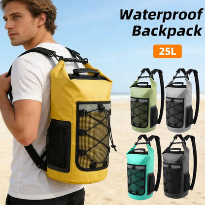 25L Waterproof Roll-Top Dry Bag Backpack for Beach & Water Sports