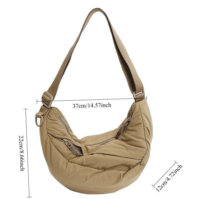 Lightweight Hobo Crossbody Bag – Casual Puffy Shoulder Bag