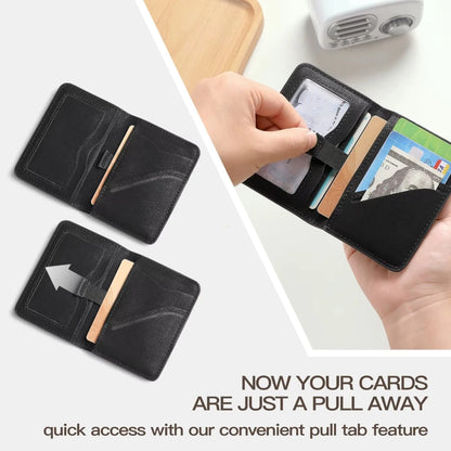 RFID Blocking Slim Leather Wallet for Men – Minimalist Front Pocket Card Holder