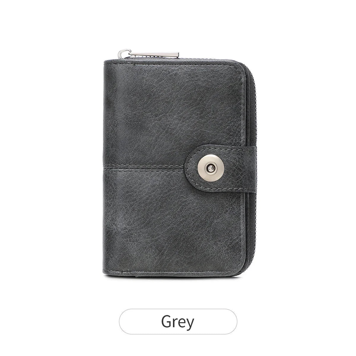 Women's RFID Blocking Short Wallet – Vintage Zipper Coin Purse & Card Holder