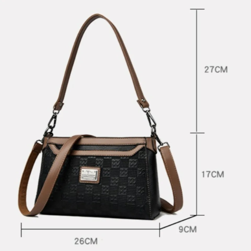 Women's Plaid Leather Crossbody Shoulder Bag – Designer Handbag