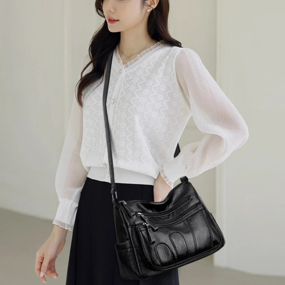 Crossbody Bag for Women – Large Capacity PU Leather Shoulder Bag