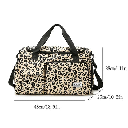 Leopard Print Travel Bag – Large Capacity Multi-Pocket Duffle