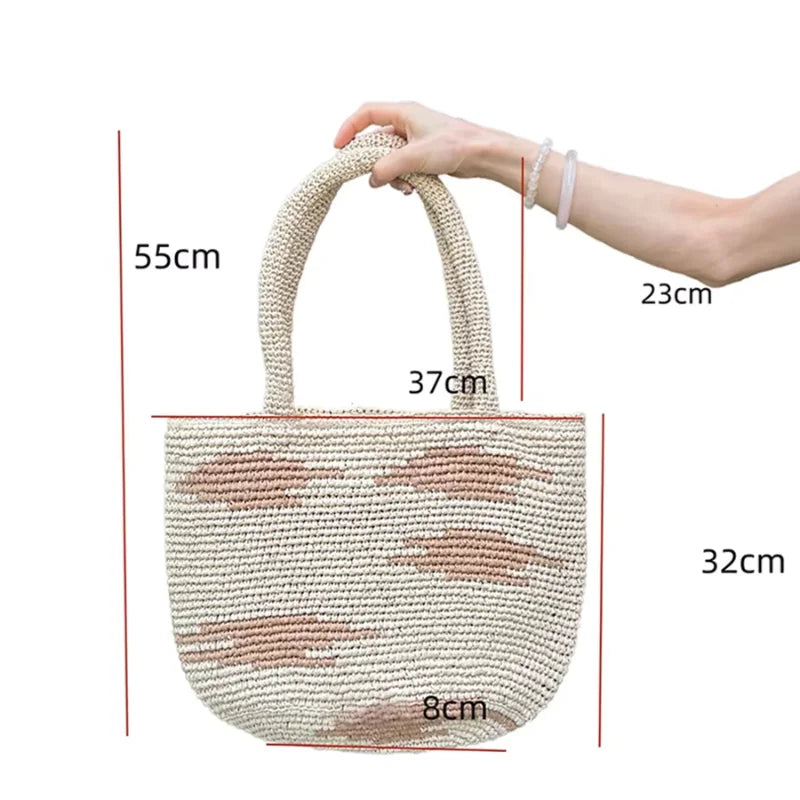 Straw Woven Tote Bag – Women's Large Capacity Beach Basket Bag