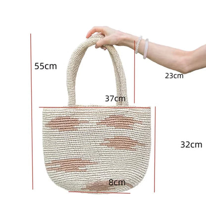 Straw Woven Tote Bag – Women's Large Capacity Beach Basket Bag