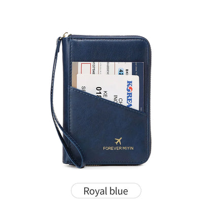 RFID Blocking Passport Wallet – PU Leather Travel Organizer for Men & Women