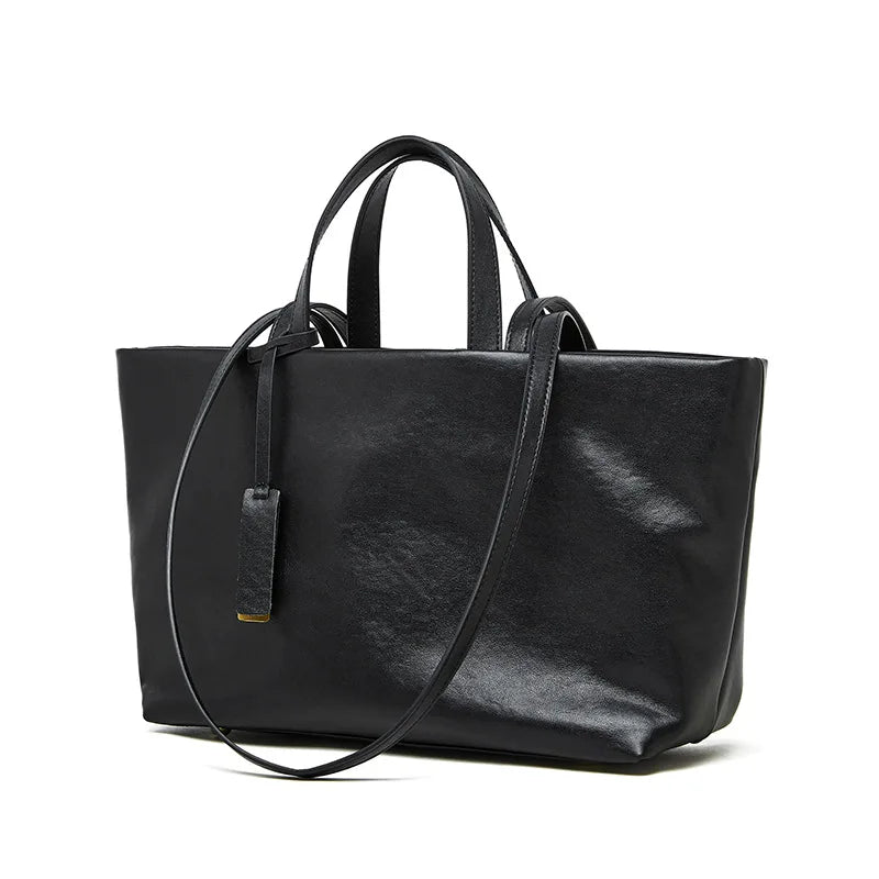 Large Capacity Leather Tote Shoulder Bag for Women