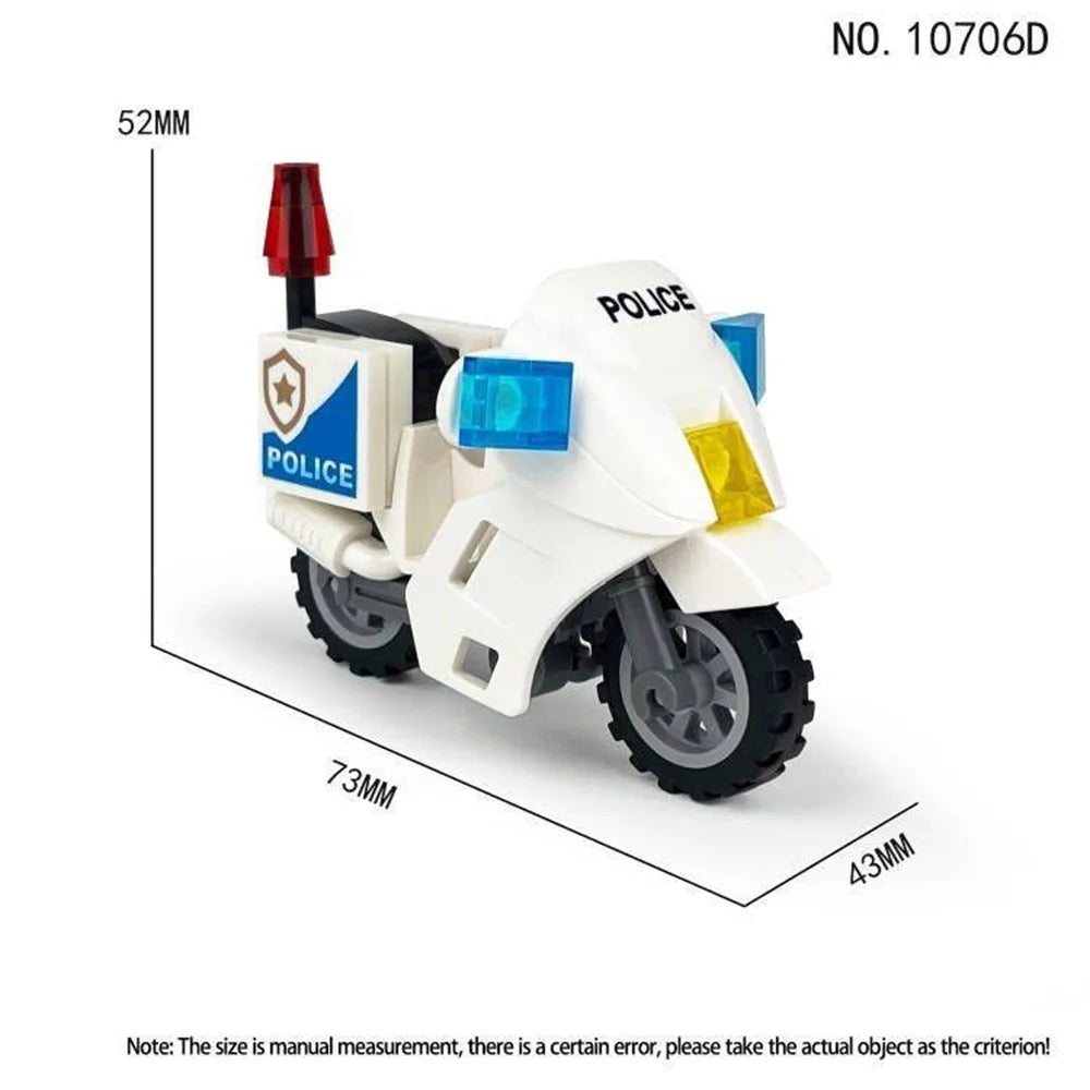 Military Motorcycle Building Block – Police & Army Mini Figure Toy
