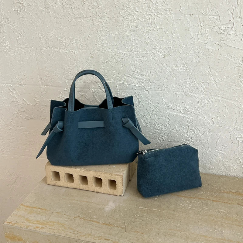 Moods Pleated Design Drawstring Bucket Cross Body Bags Women Pu Suede Shoulder Hobo Bag Small Size