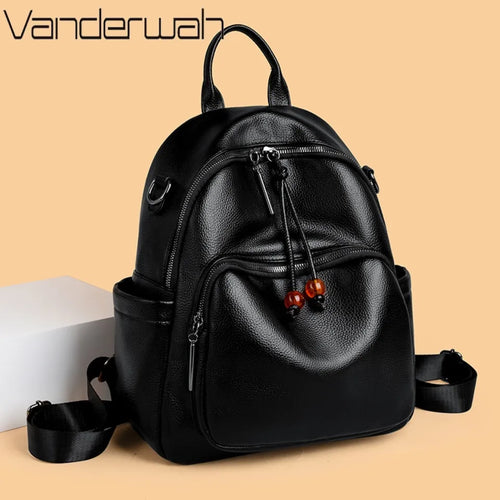 Luxury PU Leather Backpack for Women – Large Capacity Travel Bag