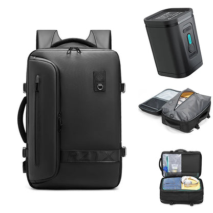 Expandable Laptop Backpack for Men – Vacuum Compression, USB Charging & Large Capacity