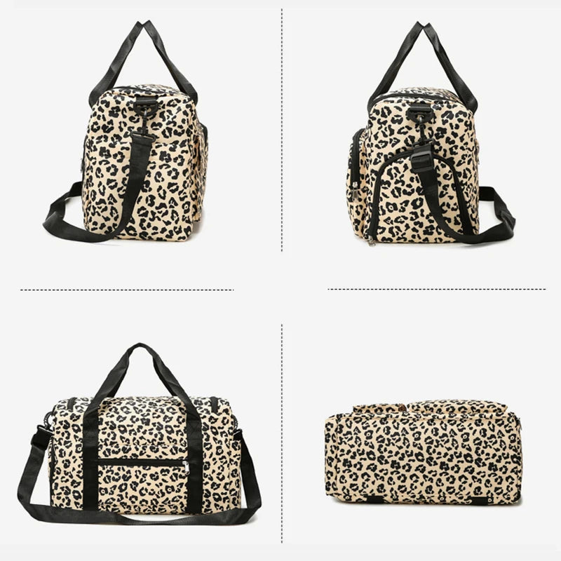 Leopard Print Duffle Bag – Large Capacity Sports Travel Bag