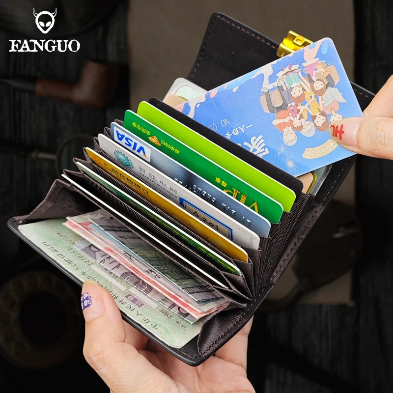 Genuine Leather Floral Embossed Wallet – Multi-Slot Card Holder