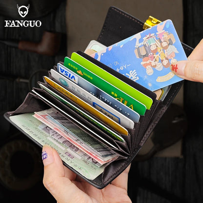 Genuine Leather Floral Embossed Wallet – Multi-Slot Card Holder