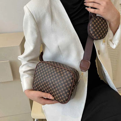 Printed Crossbody Shoulder Bag with Mini Coin Purse