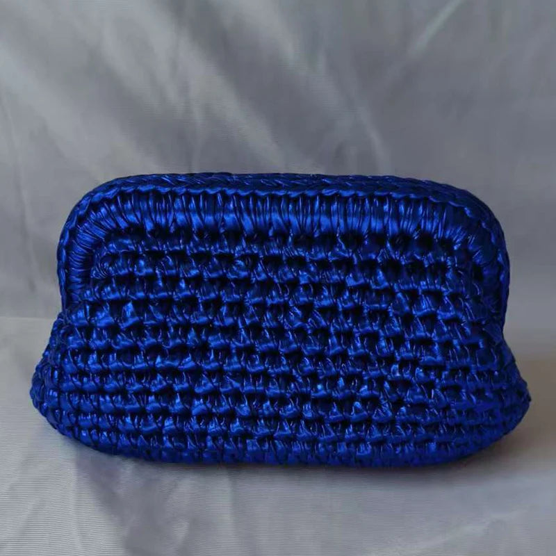 Metallic Crochet Clutch Bag – Woven Evening Purse