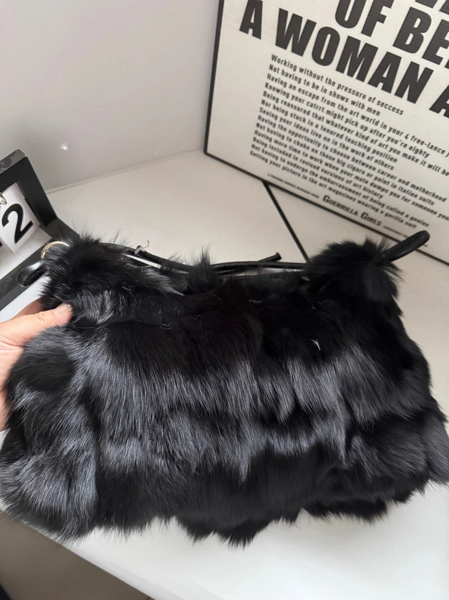 Luxury Europe America Women Real Fox Fur Bag Messenger Chain Shoulder Ladies Tote Handbag Crossbody
