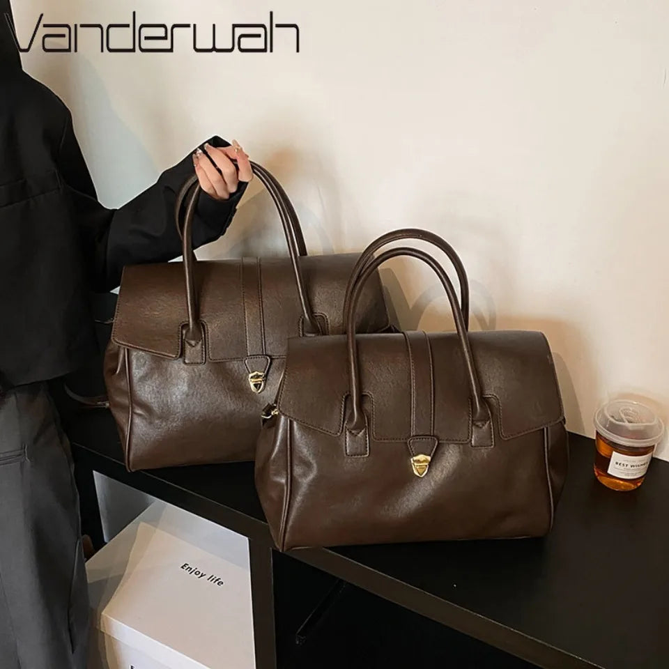 Boston Bag – Women's Luxury PU Leather Top-Handle Shoulder Bag