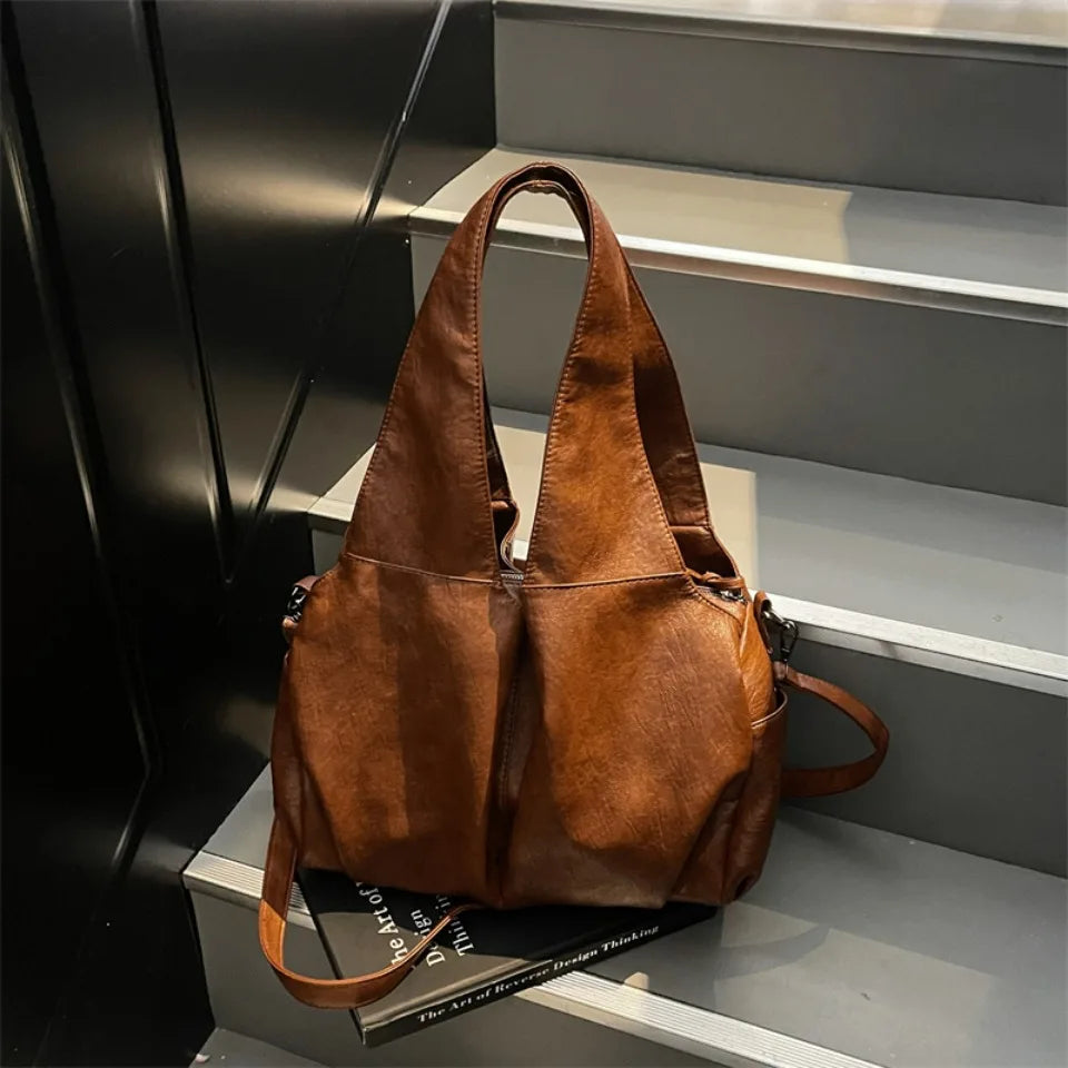 Soft PU Leather Hobo Bag – Women's Crossbody Shoulder Handbag
