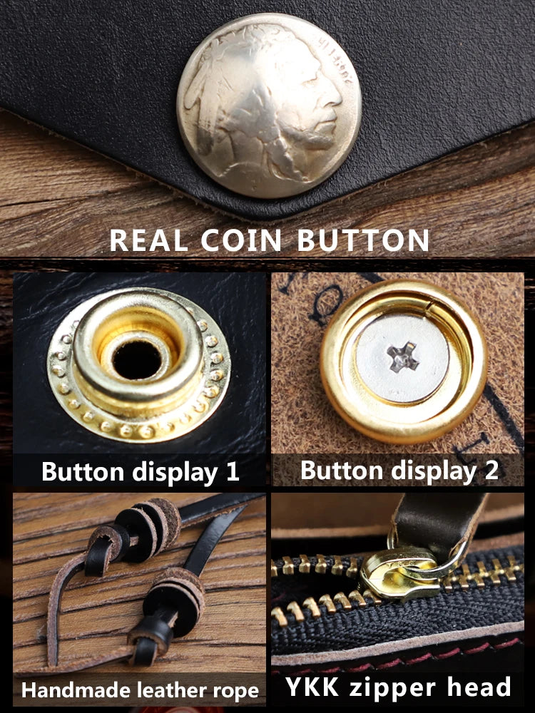 Handmade Genuine Leather Coin Purse & Card Holder Wallet
