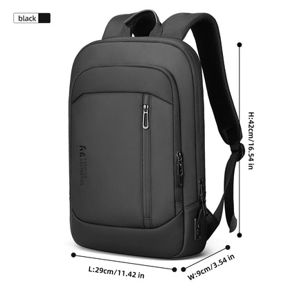 Slim 15.6" Laptop Backpack for Men – Anti-Theft Waterproof Business Travel Bag with USB Port