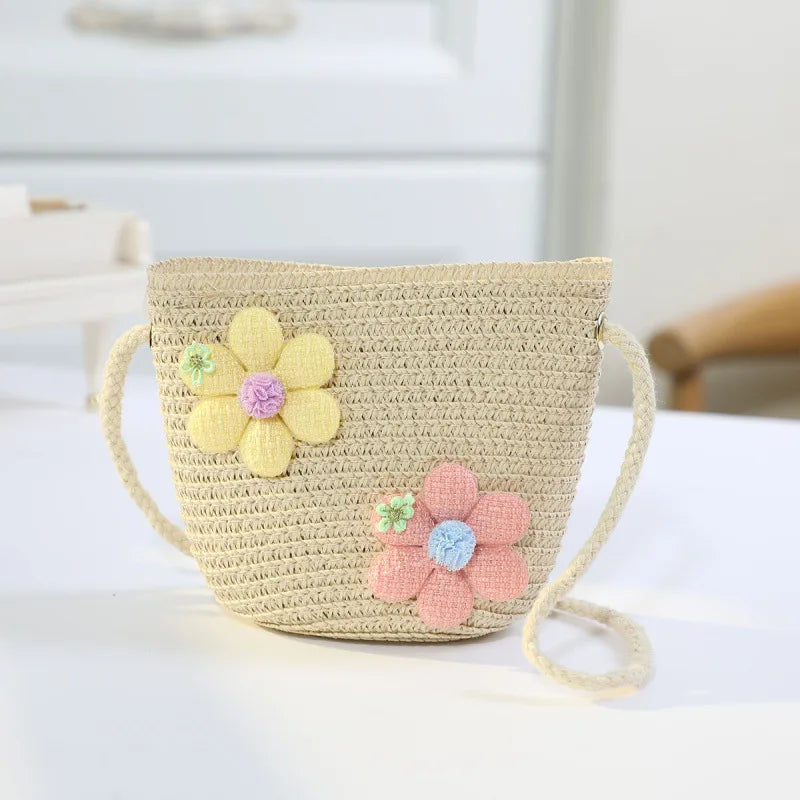 Straw Woven Crossbody Bag Women Summer Beach Chain Shoulder Purse